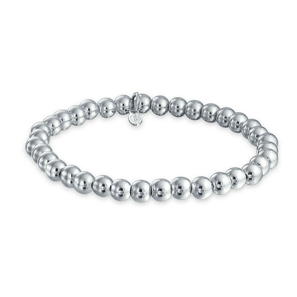 Sterling Silver Bead Bracelet 6mm Sterling Silver Bead Bracelet 6mm